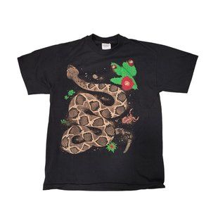Vintage Original 90’s Rattlesnakes Diamondback Snake Art Graphic T-Shirt Hanes
